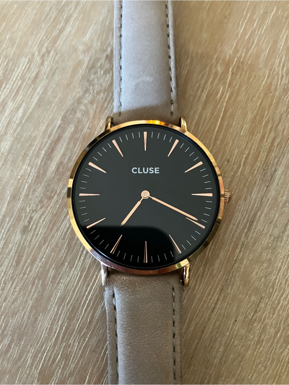 CLUSE La Boheme Watch Rose Gold with Grey & Black Changeable Leather Straps